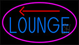 Blue Lounge And Arrow With Pink Border Neon Sign