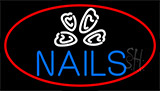 Blue Nails Logo Neon Sign