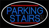Blue Parking Stairs With White Border Neon Sign