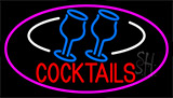 Cocktails With Two Glasses Open Neon Sign
