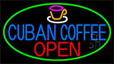 Cuban Coffee Red Open Logo Neon Sign