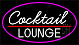Cursive Cocktail Lounge With Pink Border Neon Sign