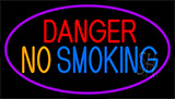 Danger No Smoking With Purple Border Neon Sign