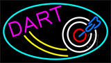 Dart Board With Turquoise Border Neon Sign