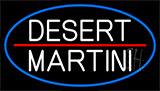 Desert Martini With Blue Border Neon Sign