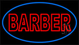 Double Stroke Barber With Blue Border Neon Sign