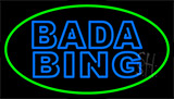 Double Stroke Blue Bada Bing With Green Border Neon Sign