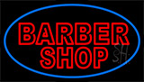Double Stroke Red Barber Shop With Blue Border Neon Sign