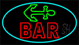 Double Stroke Red Bar With Anchor Neon Sign