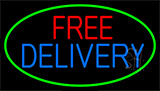 Free Delivery With Green Borders Neon Sign