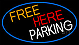 Free Her Parking With Blue Border Neon Sign