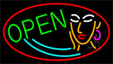 Girl Logo Open Neon Sign