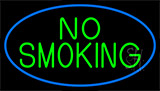 Green No Smoking With Blue Border Neon Sign