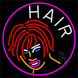 Hair Girl Logo Neon Sign