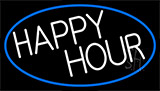 Happy Hours With Blue Border Neon Sign