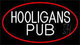 Hooligans Pub With Red Border Neon Sign
