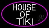 House Of Tiki With Pink Border Neon Sign