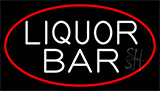 Liquor Bar With Red Border Neon Sign