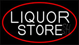 Liquor Store With Red Border Neon Sign