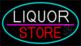 Liquor Store With Turquoise Border Neon Sign