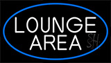 Lounge Area With Blue Border Neon Sign