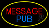 Message Pub With Yellow Border Neon Sign