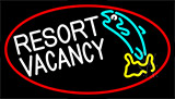 Resort Vacancy With Fish With Red Border Neon Sign