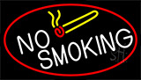 No Smoking With Red Border Neon Sign