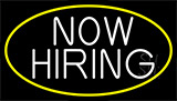 Now Hiring Bar With Yellow Border Neon Sign