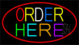 Order Here With Red Border Neon Sign