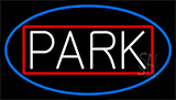 Park With Blue Border Neon Sign