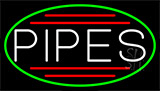 Pipes Bar With Green Border Neon Sign