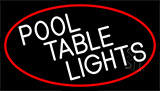 Pool Table Lights With Red Border Neon Sign