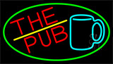 Pub And Beer Mug With Green Border Neon Sign