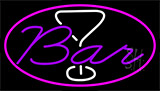 Purple Bar With Martini Glass Neon Sign