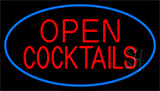 Red Cocktails Open Neon Sign