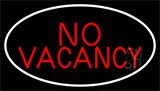Red No Vacancy With White Border Neon Sign