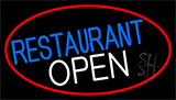 Restaurant Open With Red Border Neon Sign