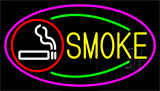 Cigar And Smoke With Pink Border Neon Sign