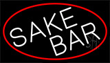 Sake Bar With Red Border Neon Sign