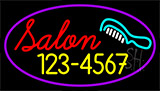 Salon With Comb And Number Neon Sign