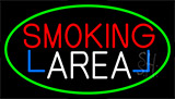 Smoking Area With Green Border Neon Sign