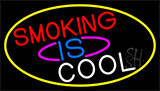 Smoking Is Cool Bar With Yellow Border Neon Sign
