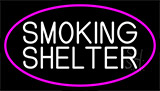 Smoking Shelter With Pink Border Neon Sign