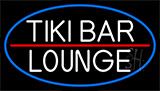 Tiki Bar Lounge With Blue Border Neon Sign