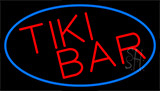 Tiki Bar With Blue Border Neon Sign