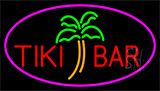 Tiki Bar Palm Tree With Pink Border Neon Sign