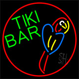 Tiki Bar Parrot With Red Border Neon Sign