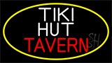 Tiki Hut Tavern With Yellow Border Neon Sign
