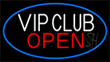 Vip Club With Blue Border Neon Sign